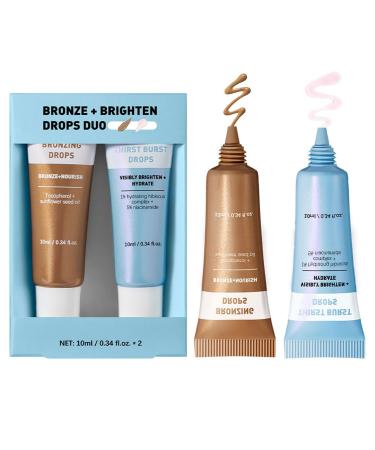 G n rique Bronzing Drops Face Tan Serums Body Highlighter Radiant Finish Gradual Glow Moisturizer Set of 2 Ideal for Daily Use for Home Salon or Travel 10 ml