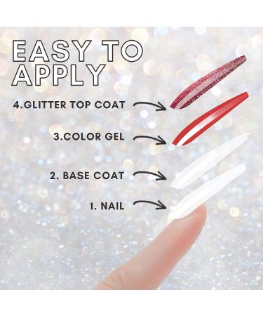 Makartt Glitter Top Coat Gel Nail Polish - High Gloss No Wipe Holographic Finish for Acrylic Nails - Long Lasting Shine for Salon & DIY at Home - Buy Online on GoSupps.com