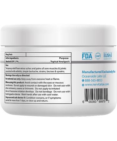 Nervitalize Fast Acting Nerve Pain Relief Cream - 3 fl oz | Maximum Strength Formula for Neuro Pain Relief | Supports Normal Nerve Function | Made in USA - Buy Online on GoSupps.com