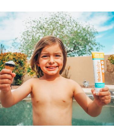 Thinkbaby SPF 30 Clear Zinc Sunscreen - Hypoallergenic Mineral Lotion for Kids, Waterproof UVAUVB Protection, 3 fl oz Travel Size - Buy Online on GoSupps.com