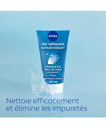 NIVEA Fresh Cleansing Gel (1 x 150 ml) Facial cleanser enriched with Lotus flower & Hydramine deeply cleanses and removes impurities Purifying gel for normal to combination skin - Buy Online on GoSupps.com