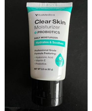 VitaMedica Clear Skin Probiotic Moisturizer - Hydrating Water-Based Gel Cream with Hyaluronic Acid & Squalane for Clear Skin - Buy Online on GoSupps.com