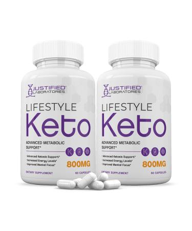 (2 Pack) Lifestyle Keto Pills 800MG Includes Patented goBHB® Exogenous Ketones Advanced Ketosis Support for Men Women 120 Capsules 60 Count (Pack of 2)