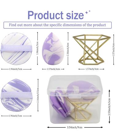 Sponge Powder Puff Makeup Sponge Set - Soft Face Puff and Makeup Beauty Sponge Blender with Holder - Multipurpose Soft Powder Puff Comfortable Set for Dry and Wet Use - Buy Online on GoSupps.com