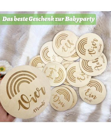 14-Piece Baby Milestone Milk Cards Wooden Photo Props for First Year Growth & Baby Shower Gifts - Buy Online on GoSupps.com