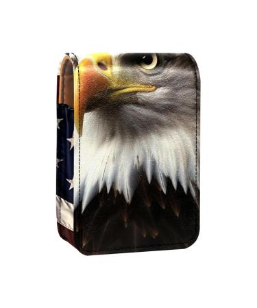 Travel Lipstick Organizer Case Lipstick Case Portable Makeup Bag With Mirror American Eagle Usa Flag L650g1kmsu
