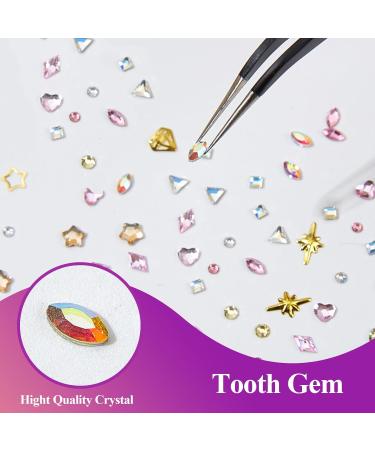 Tooth Gem Kit - 435 pcs DIY Teeth Jewelry with Glue & Light | Professional Crystal Gems for a Fashionable Smile - Buy Online on GoSupps.com