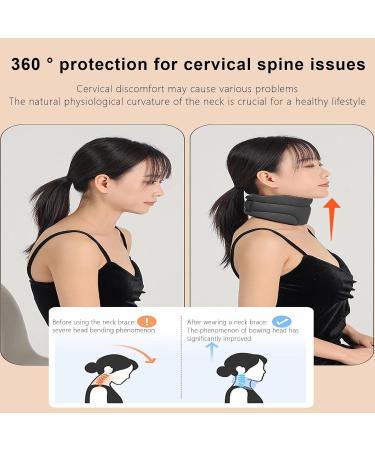 Neck Supports for Sleeping | Soft Foam Cervical Neck Aid for Snoring | Black Travel & Home Use - Buy Online on GoSupps.com