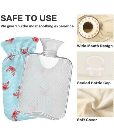 NAANLE Sea Wave Crabs Hot Water Bottle - 2L Transparent Heat Bottle for Back Pain Relief & Cold Therapy Hand & Foot Warmer - Buy Online on GoSupps.com