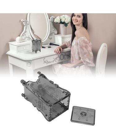 Makeup Cotton Holder Rose Flower ABS Practical Storage Box Large Capacity for Home (Transparent Grey) - Buy Online on GoSupps.com
