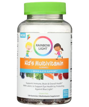 Rainbow Light Kid's Multivitamin Gummies Brain & Eye Support Blueberry 120 Gummies
