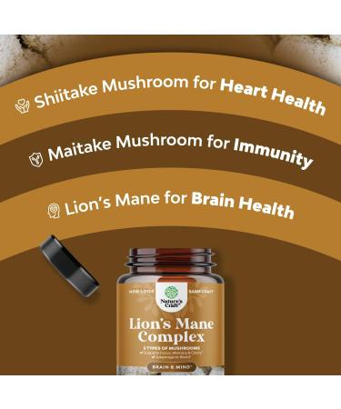 Lions Mane Mushroom Capsules - Immune System & Brain Booster - Focus & Mood Support - 60 Count - Buy Online on GoSupps.com