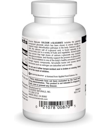 Source Naturals Calcium D-Glucarate 500mg - 60 Tablets | Cellular Detoxifier - Buy Online on GoSupps.com