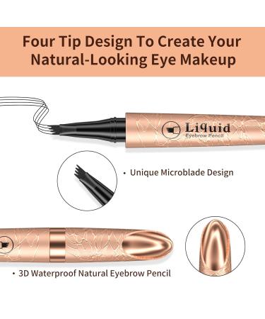 Microblading Eyebrow Pen - 3D Waterproof & Smudge-Proof Eyebrow Magic Pencil for Natural Brows (Dark Brown) - International Shipping Available - Buy Online on GoSupps.com