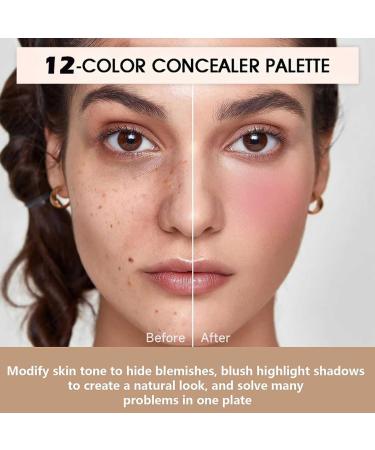 Carla Secret Concealer Palette 2023 New 12 Colors Face Makeup Cream Blush Palette Long Lasting Waterproof Cream Concealer Palette For Flawless Skin (#02) - Buy Online on GoSupps.com