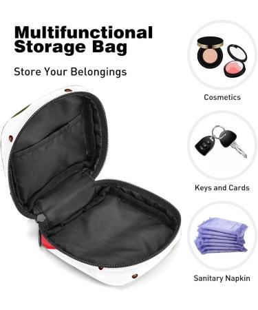 GIAPB Period Bag | Sanitary Napkin Storage & Travel Makeup Pouch - Red Watermelon Fruit Color - Buy Online on GoSupps.com