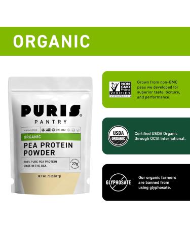 PURIS Organic Pea Protein Powder USDA Organic Vegan Protein | 27g Plant Protein Per Serving | Non-GMO Gluten-Free Soy-Free | Clean Label | Smooth Taste | 2 lb (3 Pack) Unflavored 2 Pound (Pack of 3) - Buy Online on GoSupps.com