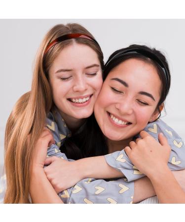 Simple Plastic Headband Hair Hoop Plastic Headbands for Women with Teeth Black Brown Headwear Ladies Hair Acessories - Buy Online on GoSupps.com