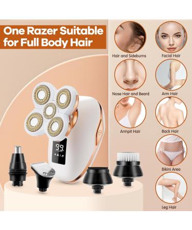 Buy Electric Razors for Women 5D Facial Hair Removal & 5-in-1 Wet/Dry Bikini Trimmer - Rechargeable Painless Grooming Kit - Buy Online on GoSupps.com