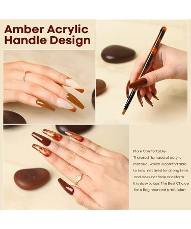 Modelones 9PCS Nail Art Brushes Set - Nail Brush Polish, Liner, Extension Gel, Carving, French Nails Brush - Manicure Salon DIY Nail Art Tools Amber - Buy Online on GoSupps.com