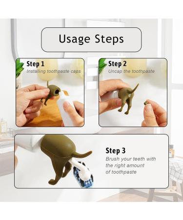 JDCMEI 3-Piece Kack with Internal Toothpaste Attachment - Fun Dog & Family Toothpaste Cap for Easy Dispensing - Buy Online on GoSupps.com