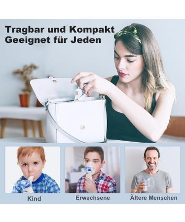 Cinlinso Rechargeable Portable Inhaler for Children & Adults | Super Quiet Adjustable Spray Efficient On-the-Go Inhalation Device - Blue - Buy Online on GoSupps.com