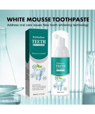 White Teeth Mousse | Refreshing Breath Foam Toothpaste 60ml - Easy Tooth Cleaning for Bright Smiles | Joberio - Buy Online on GoSupps.com