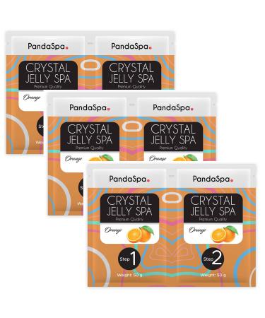 Pandaspa Crystal Jelly for Pedicure Spa Foot Bath Soak and exfoliate tired feet - Orange (3 Sets)