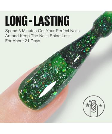 TOMICCA Dark Green Glitter Sparkle Gel Nail Polish Set - 4PCS | Soak Off UV LED Christmas Manicure Gift - Buy Online on GoSupps.com