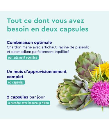 Milk Thistle Complex Dandelion Artichoke and Desmodium Powerful and Fast Liver Detox Highly Dosed in Silymarin Laboratory Tested 60 Capsules No Additives 100% Vegan - Buy Online on GoSupps.com