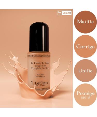 T. LeClerc Powder Foundation Fluid - Shade 01 Ivory Matte - Vegan - Dermatologically Tested - Buy Online on GoSupps.com
