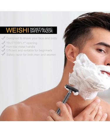 WEISHI Double Edge Safety Razor | Long Handle Butterfly Open Razor - Buy Online on GoSupps.com