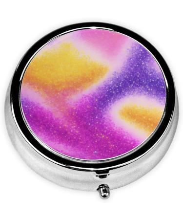 Colorful Starlight Mini Round Pill Box - 3 Compartment Travel Organizer for Home & Office Use - Buy Online on GoSupps.com