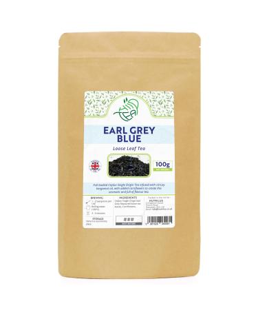 Earl Grey Blue - Premium Loose Leaf Tea Infused With Bergamot Oil - with Cornflowers (Blue 100g) Blue 100g - Buy Online on GoSupps.com