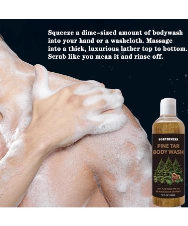 Pine Tar Body Wash 11 fl oz 100% Natural Pine Tar oil Body Wash Dandruff Wash Shampoo Body Odor Liquid Soap Deodorant for Men Deep Cleansing & Moisturizing Shower Gel - Buy Online on GoSupps.com
