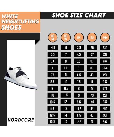 Nordcore Weightlifting Shoes - Powerlifting & Bodybuilding Squat Shoes in White 43 EU | International Shipping Available - Buy Online on GoSupps.com