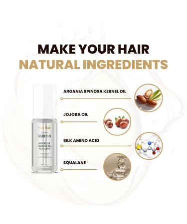 Luxury Blend Hair Oil - Organic Argan & Jojoba Oils for Nourishing & Smoothing All Hair Types - 1.01oz - Buy Online on GoSupps.com