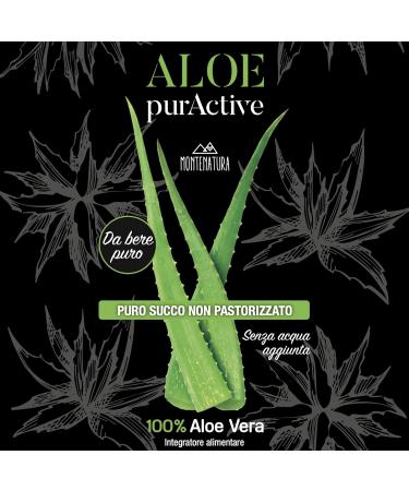 Monte Natura Srl MONTENATURA Aloe PurActive 500 ml 100 Aloe Vera unpasteurized pure drink - Buy Online on GoSupps.com