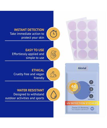 UV Detection Stickers for Sunscreen Reapply - 40 Patches for Kids & Adults - Sun Protection Reminder - Buy Online on GoSupps.com