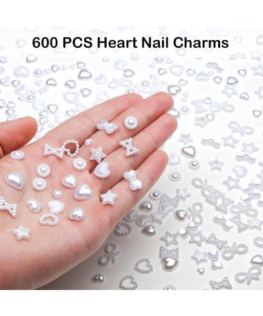 600 PCS Assorted 3D Heart Nail Charms for Acrylic Nails - Nail Gems & Charms for DIY Nail Art - Buy Online on GoSupps.com