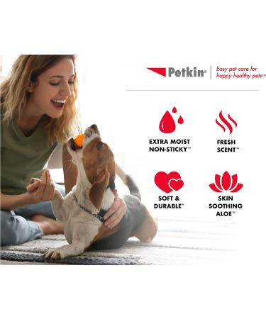 Petkin Large Pet Wipes for Dogs and Cats - Big n' Thick, Removes Daily Dirt & Odor, Ideal for Ears, Eyes, Face, Butt, and Body - Multipacks Available, 200 Wipes - Buy Online on GoSupps.com