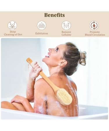 Blendura Back Scrubber Body Brush Wet and Dry Use Body Brushes for Shower Back Brush Bath Brush Exfoliating Brush with 43 cm Long Handle - Buy Online on GoSupps.com
