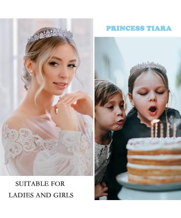FASNAHOK 5A Cubic Zirconia Small Tiara for Women - CZ Wedding Headpiece for Bride - Princess Crown for Girls - Sweet 16 Birthday Hair Accessory in Silver - Buy Online on GoSupps.com