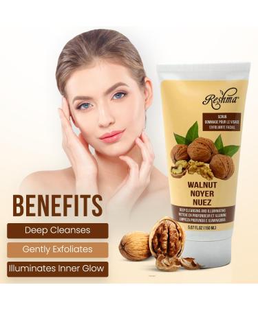 Reshma Beauty Walnut Scrub | Dual Action Cleanser Face & Body Scrub | Gentle for All Skin Types and Dull Skin| Deep Cleansing and Moisturizing| Enhances Natural Glow| Cruelty Free (Pack of 6) Walnut 30.42 Fl Oz (Pack of 1) - Buy Online on GoSupps.com