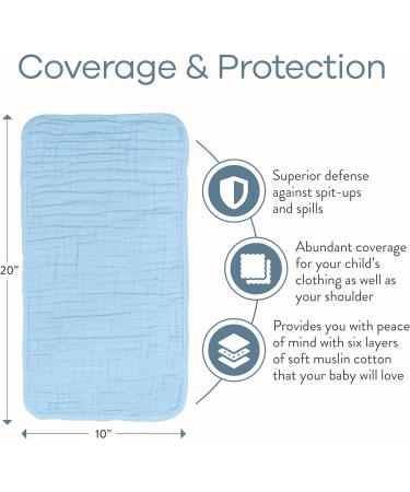 Comfy Cubs Muslin Spitting Towels Set | 100% Cotton 6-Layer Extra Absorbent Hand Washcloths - Pack of 10 - Buy Online on GoSupps.com