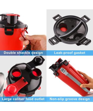 Moacc 800ml 2-in-1 Portable Water Bottle & Dog Bowl - Foldable Travel Accessory for Camping Hiking & Walking (Red) - Buy Online on GoSupps.com