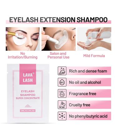 Buy LAVA Lash Shampoo Concentrate 5ml - 6PCS Eyelid Foaming Cleanser for DIY Lash Extensions - No Sensitivity - Perfect for Salon & Home Use - Buy Online on GoSupps.com