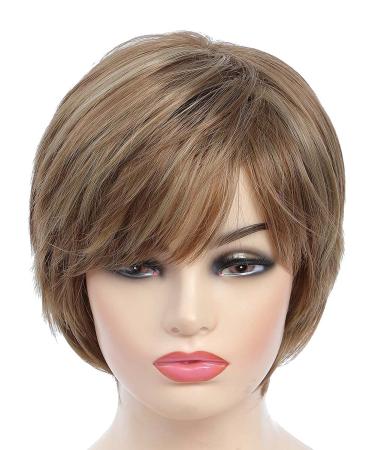 JOLNVCA Pixie Cut Short Brown Wigs for White Women - Blonde Mixed Brown - Buy Online on GoSupps.com