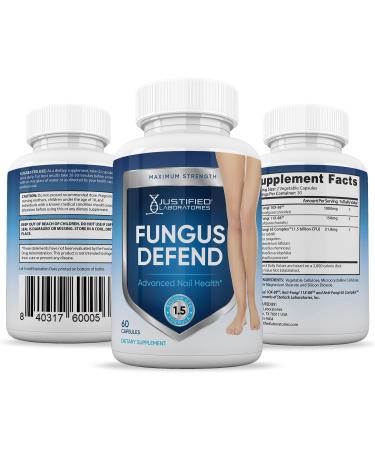 Justified Laboratories Fungus Defend Pills - Strong & Healthy Natural Clear Nails - 60 Capsules, 1.5 Billion CFU Probiotic - Buy Online on GoSupps.com