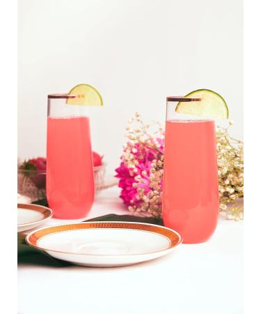 30 Unbreakable Plastic Champagne Flutes with Rose Gold Rim | Shatterproof Toasting Glasses for Weddings Birthdays & Parties Disposable & Elegant - Buy Online on GoSupps.com